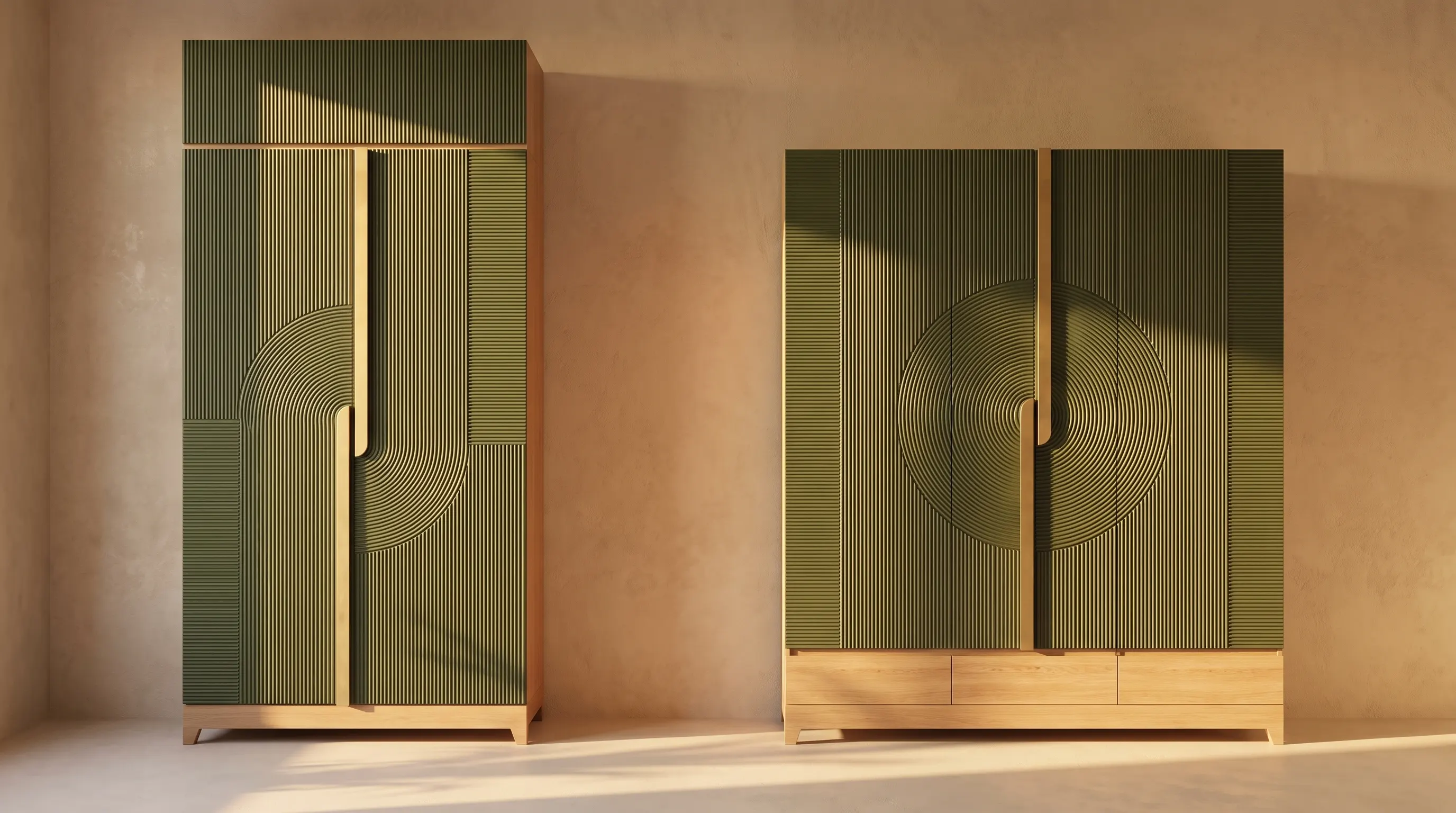 یک ترکیب از ماژول‌های کمد کمدینو در دو چیدمان مختلف
